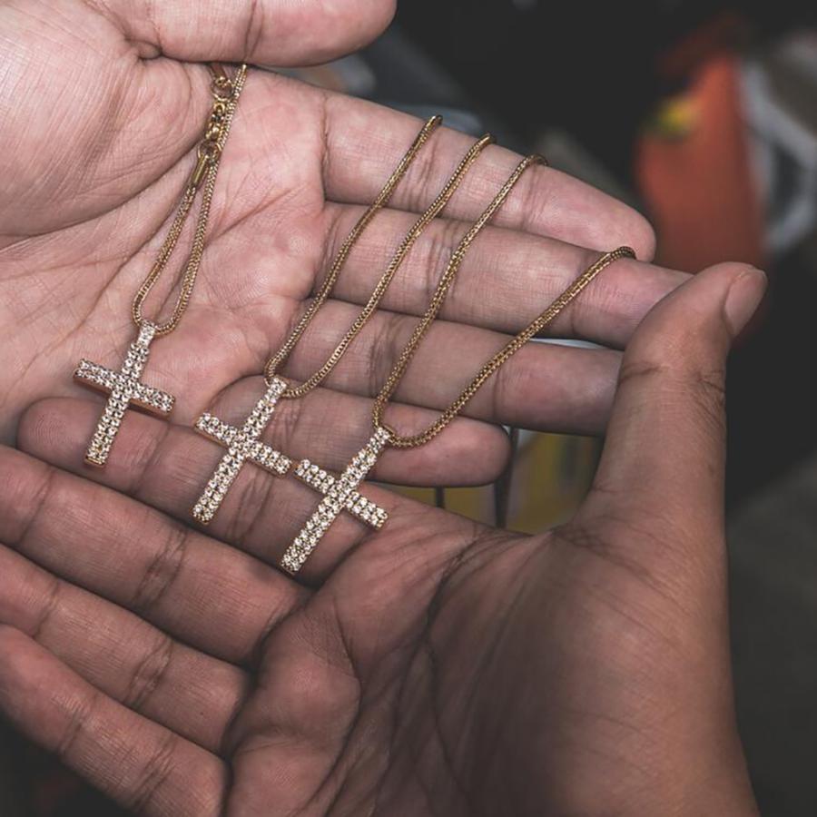 GoldenGilt ゴールデンギルト Cross - Double Row Pendant ネックレス 