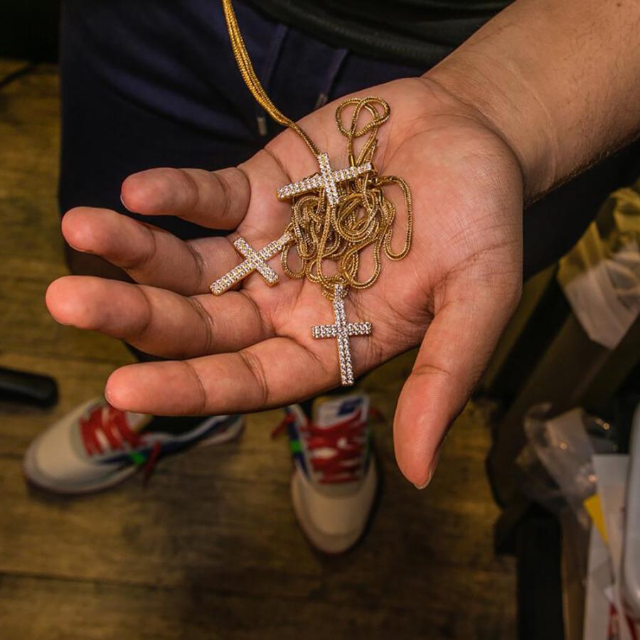 GoldenGilt ゴールデンギルト Cross - Double Row Pendant ネックレス 