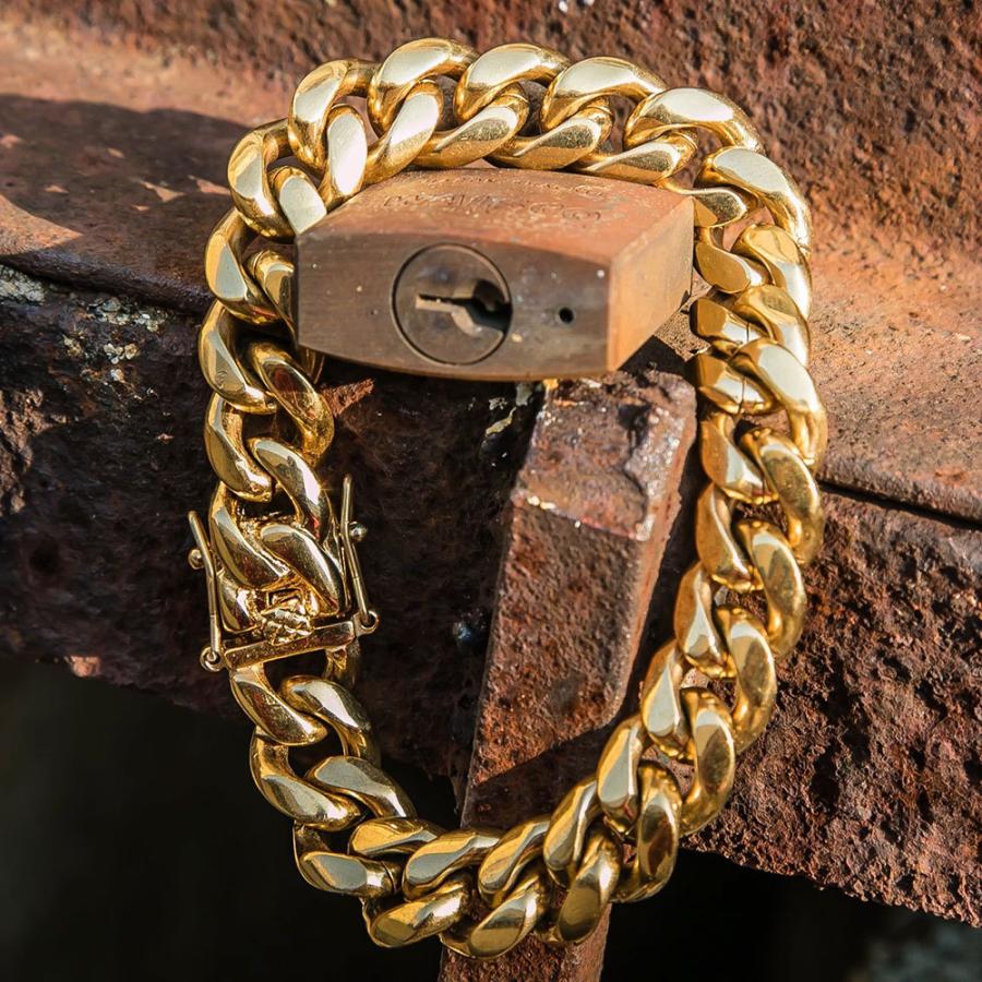 GoldenGilt ゴールデンギルト 12mm Miami Cuban Link Bracelet 