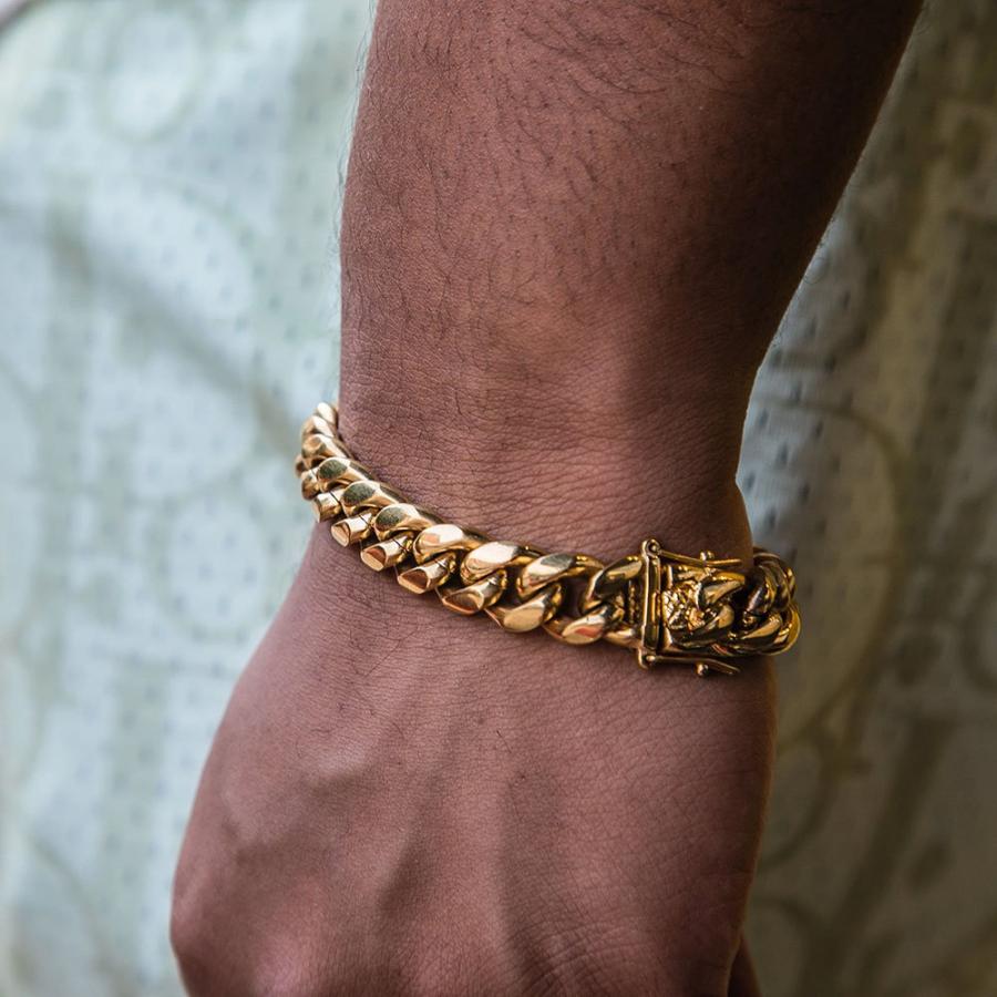 GoldenGilt ゴールデンギルト 12mm Miami Cuban Link Bracelet 