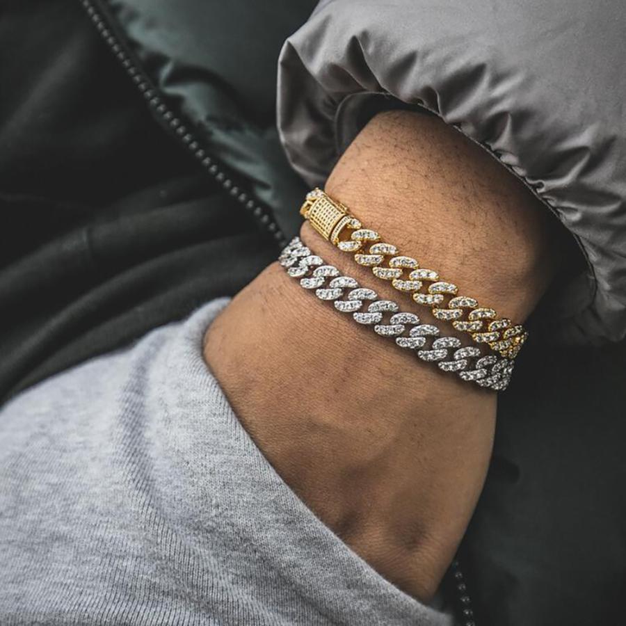 GoldenGilt ゴールデンギルト 8MM Studded Cuban Bracelet GoldenGilt ゴールデンギルト 8MM Studded Cuban Bracelet