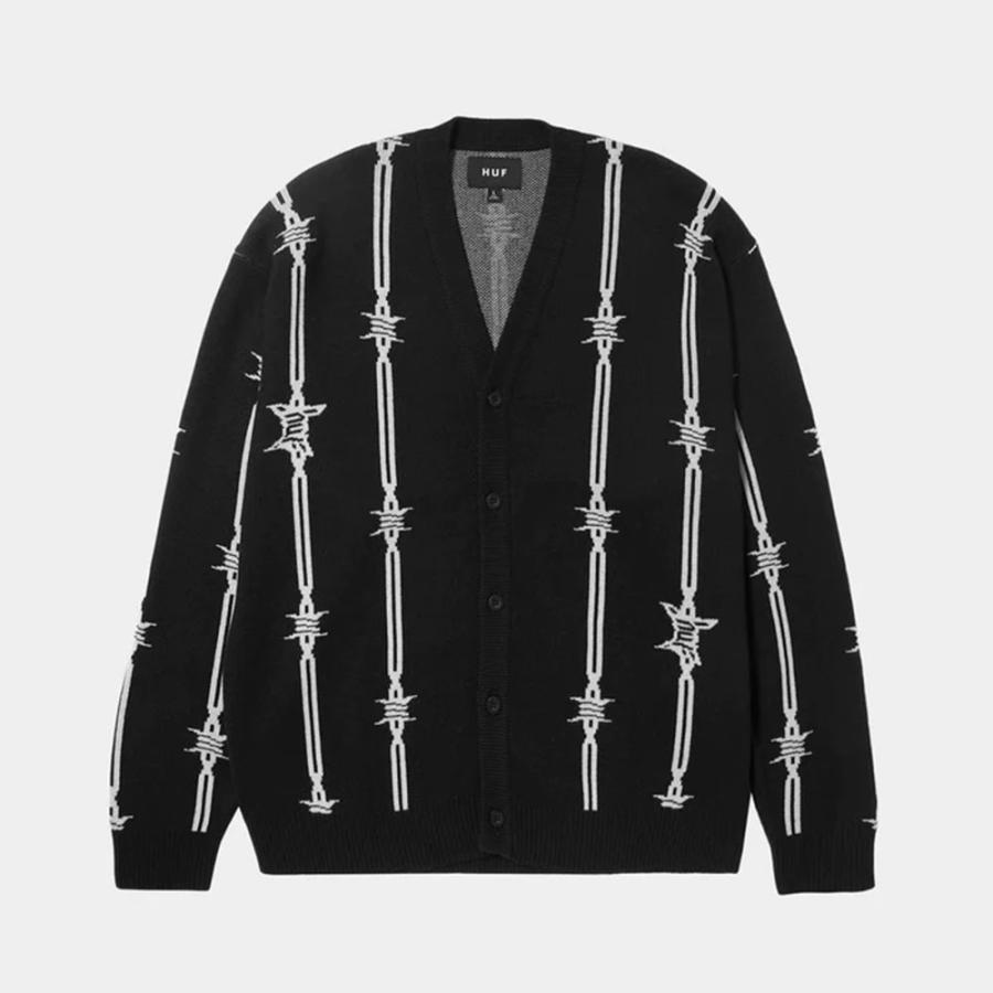HUF ハフ BARBED WIRE CARDIGAN KN00481SP24 ニットカーディガン  