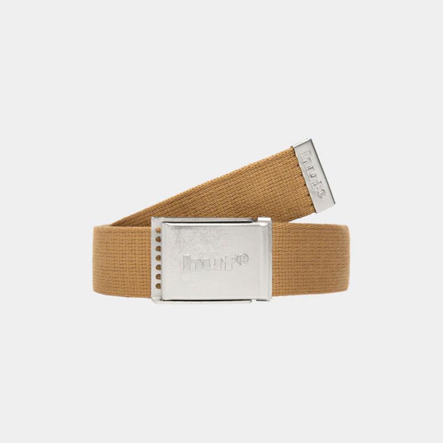 Huf ベルト レザー （バックルゴールド） florist ベルト 「牛革」ゴールドフレームバックル太幅レザー