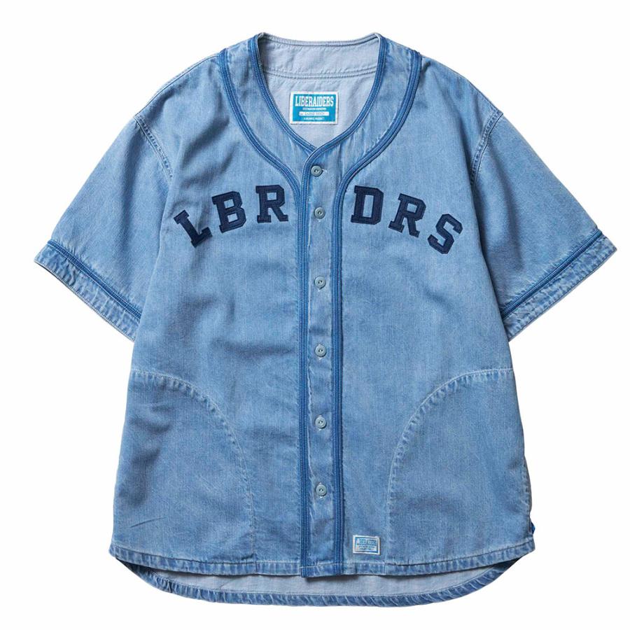 Liberaiders リベレイダース DENIM BASEBALL SHIRT 762012301 Liberaiders リベレイダース DENIM BASEBALL SHIRT 762012301