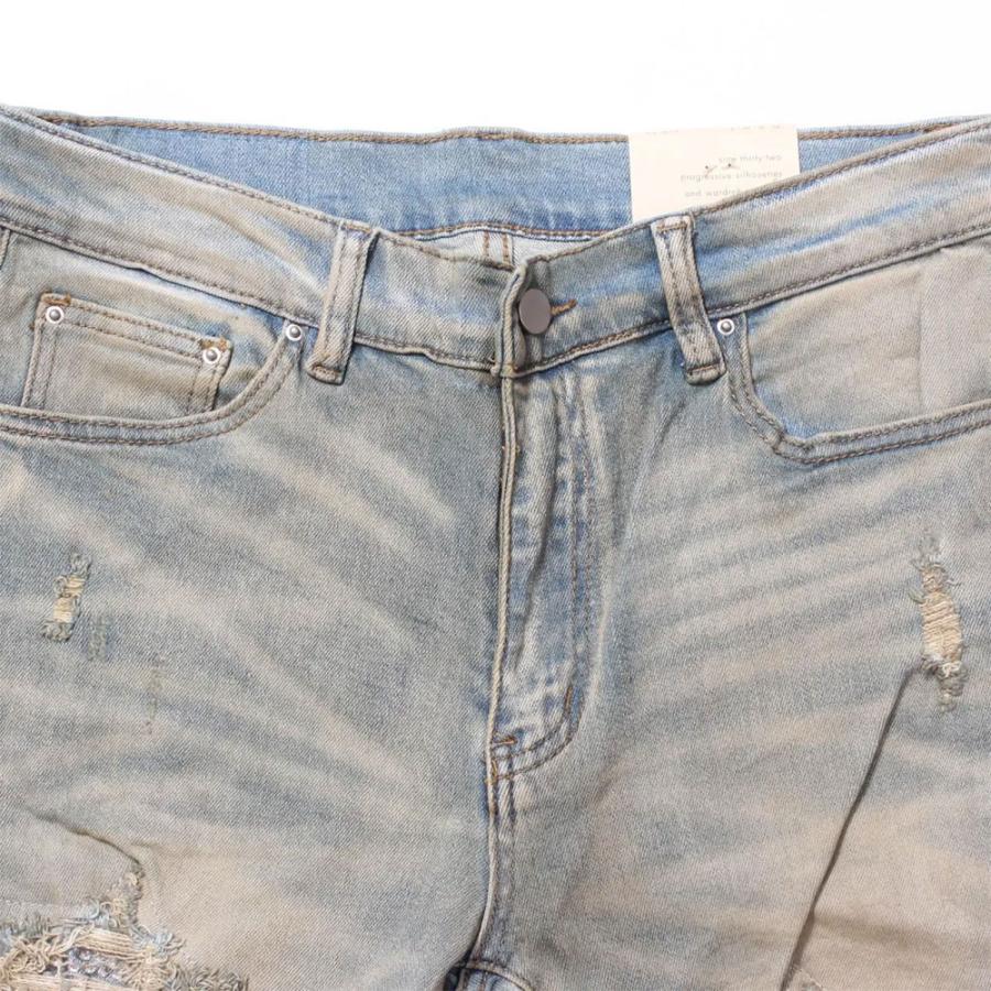 mnml スキニーデニム mnml（ミニマル） X201 Rhinestone Skinny Denim 25ML-SP837D デニム