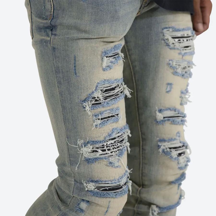 mnml（ミニマル） X165 Paisley Stretch Denim Black 23ML-SP222D