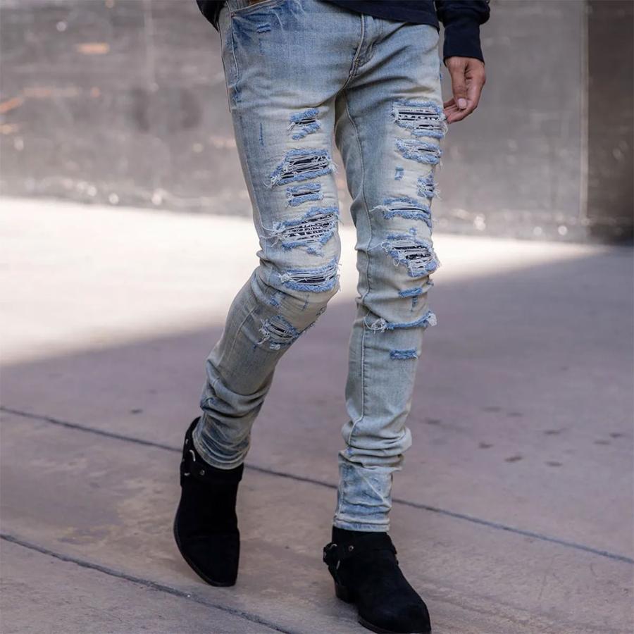 mnml（ミニマル） X165 Paisley Stretch Denim Black 23ML-SP222D