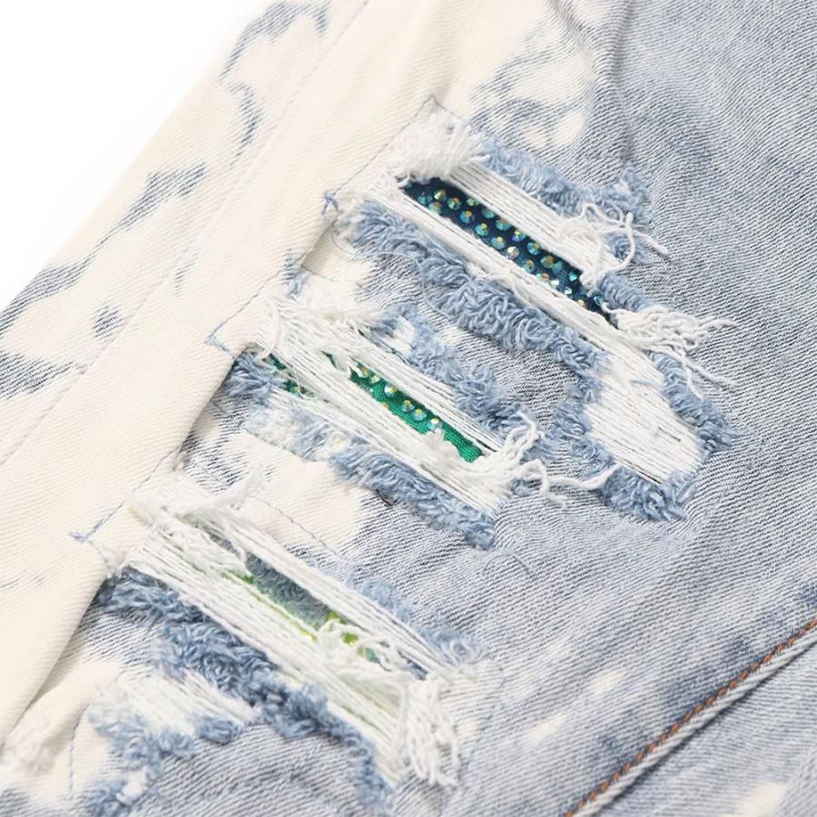 mnml（ミニマル） X409 Rhinestone Skinny Denim 25ML-SP332D デニム