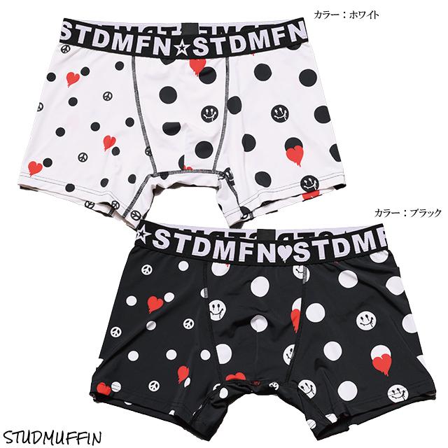 Stud Muffin スタッドマフィン ドットハート柄 アンダーウエアー ボクサーパンツ Dots Heart Underwear 114 おしゃれ カッコイイ モテる ストリート Muffin 21 Battleline 通販 Yahoo ショッピング