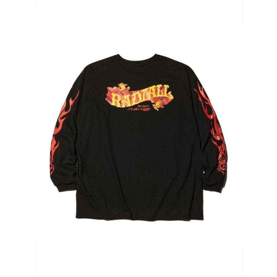 radiall ラディアルtシャツ ロンt フレイムファイヤーパターン