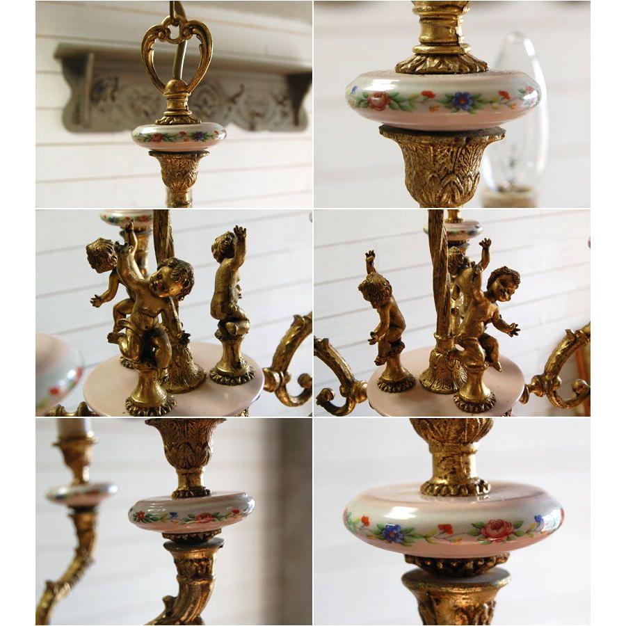 天使のシャンデリア 5灯 フランスアンティーク : BAU ANTIQUES 天使のシャンデリア 5灯 フランスアンティーク : BAU ANTIQUES