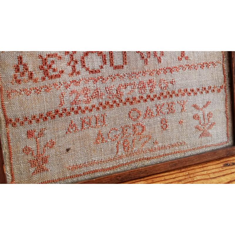 ジョージアン 刺繍サンプラー （1817年） イギリスアンティーク : BAU
