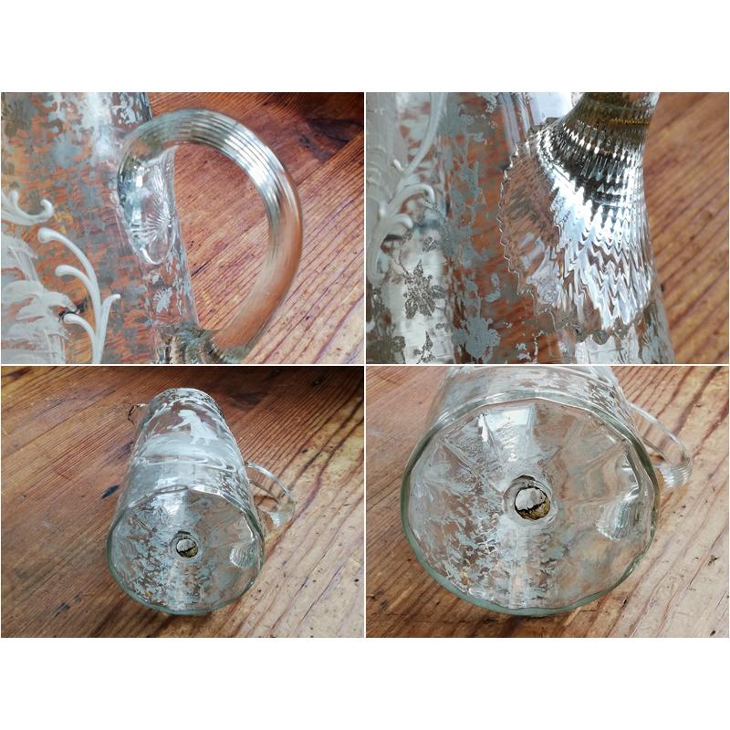 ヴィクトリアン 吹きガラス マリーグレゴリー ジャグ イギリス