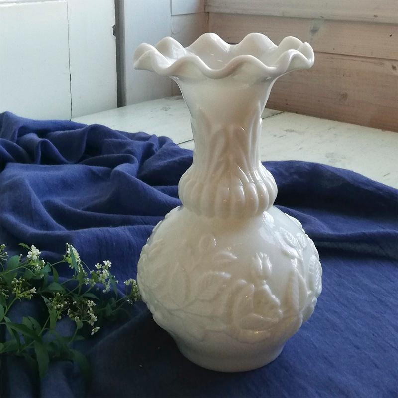 Portieux Vallerysthal オパリンガラス フラワーべース フランス