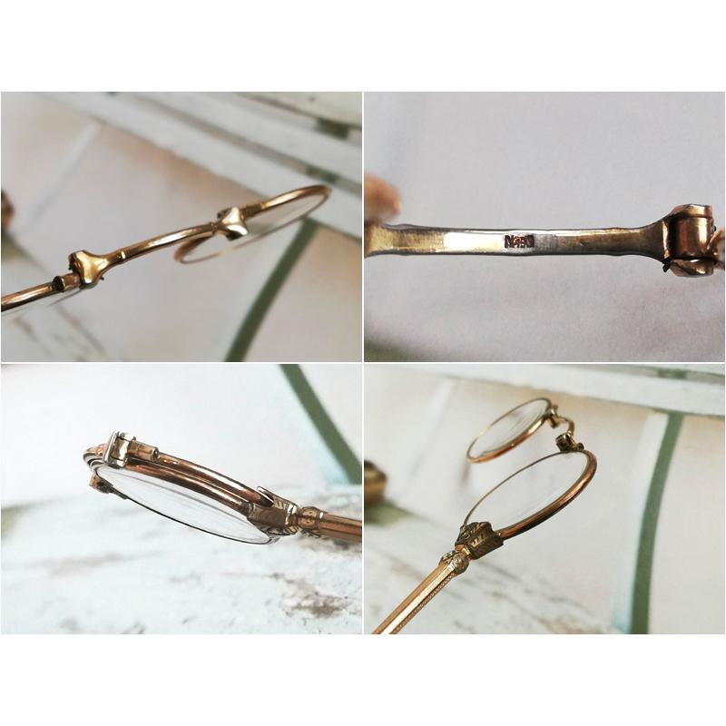 ゴールドプレート ロニエット 折りたたみ式 拡大眼鏡 イギリス