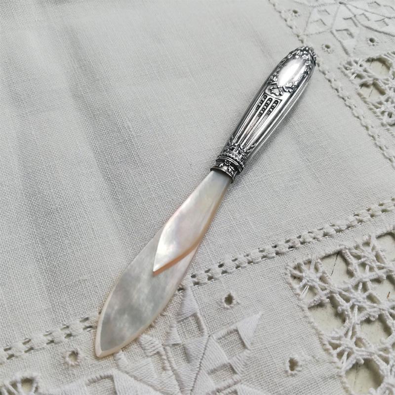 白蝶貝 純銀 ナイフ フォーク マザーオブパール アンティーク イギリス