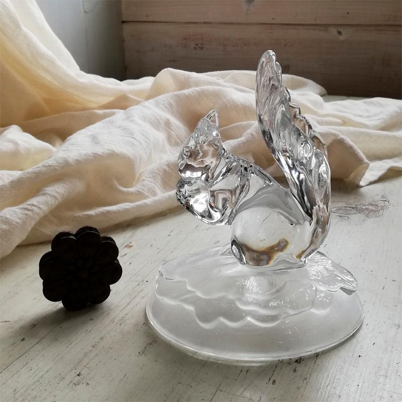 Cristal D'Arques クリスタルダルク クリスタルガラス リスの置物