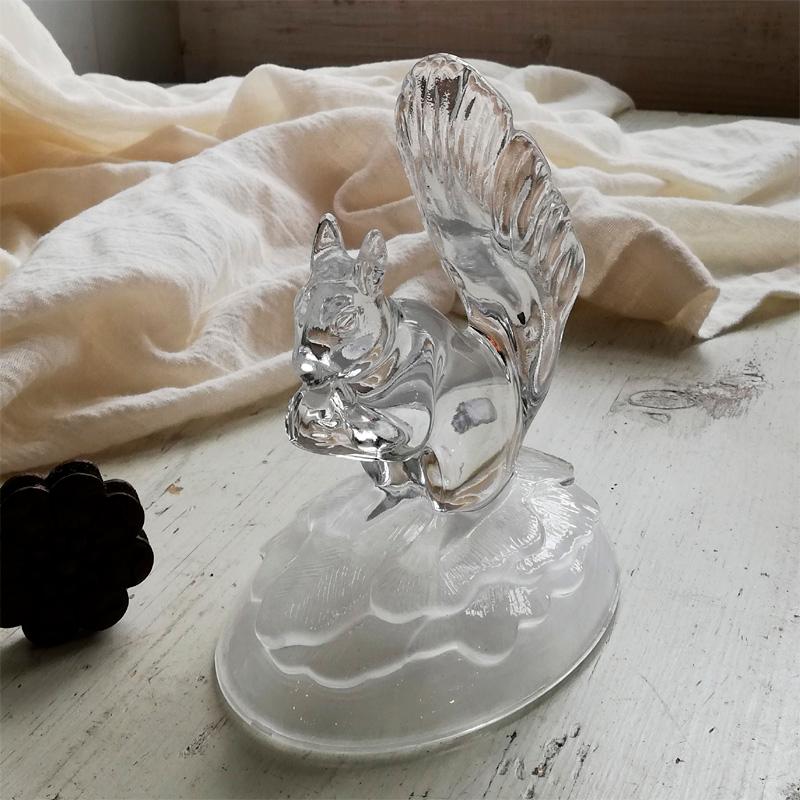 Cristal D'Arques クリスタルダルク クリスタルガラス リスの置物