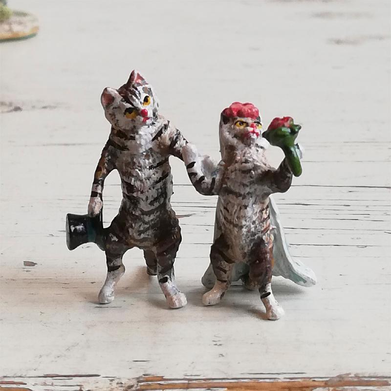 ヴィエナブロンズ 猫のウェディングカップル フリッツ・ベルマン工房