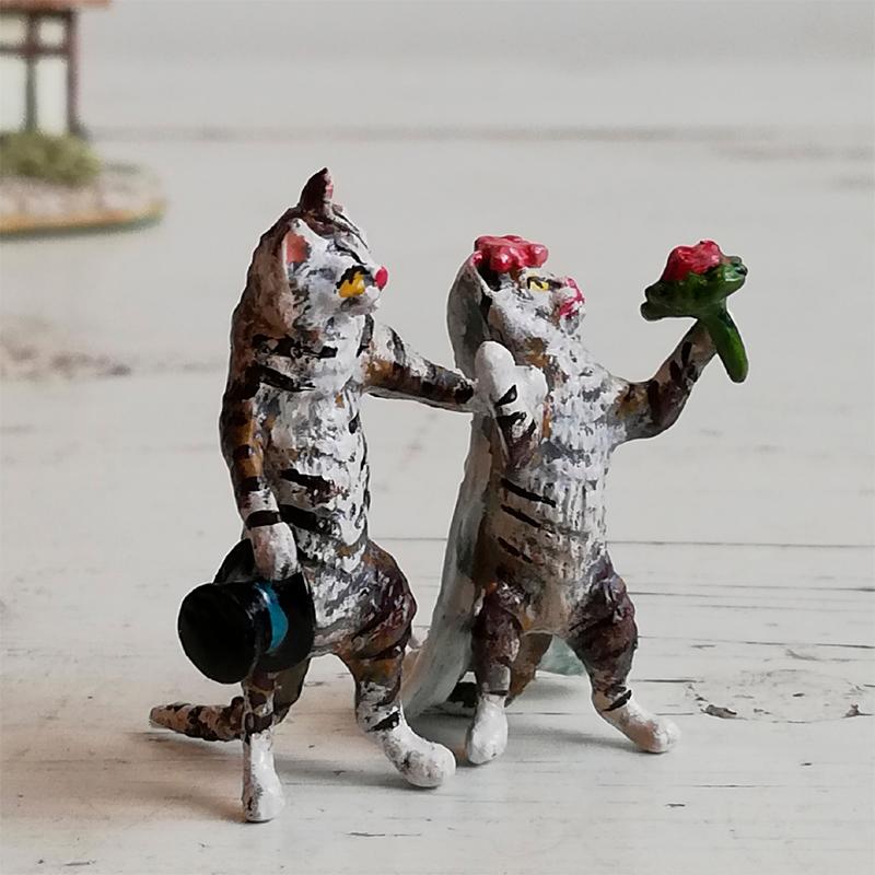 ヴィエナブロンズ 猫のウェディングカップル フリッツ・ベルマン工房