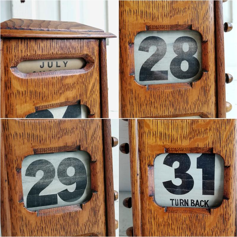 ♡ 英国アンティーク　万年カレンダー　デスク型　木製　エドワーディアン　レトロ ♡ 英国アンティーク 万年カレンダー デスク型 木製 エドワー