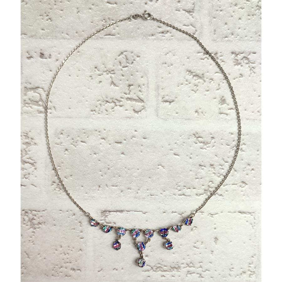 アイリスガラス シルバー ネックレス : BAU ANTIQUES - 通販 アイリスガラス シルバー ネックレス : BAU ANTIQUES - 通販