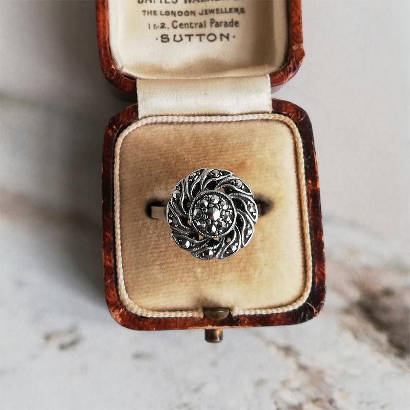 フレンチシルバー マーカサイトのリング : BAU ANTIQUES - 通販
