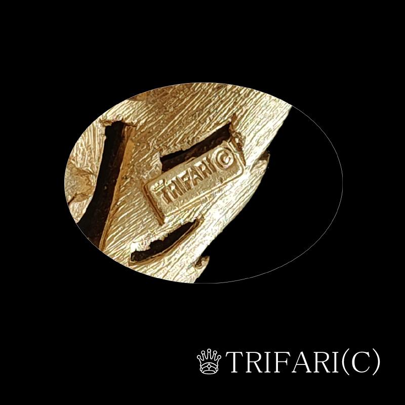 CROWN TRIFARI　クラウントリファリ　リーフ　パール　ブローチ_6