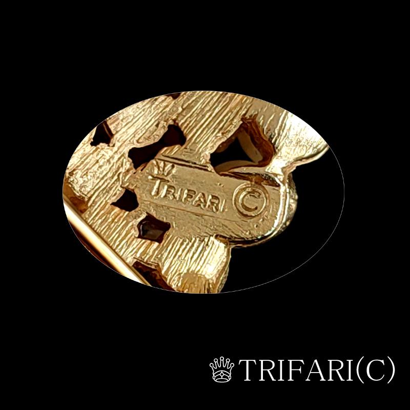 美品 TRIFARI パール ブーケ ブローチ クラウン トリファリ CROWN TRIFARI クラウントリファリ 葡萄 パール ブローチ : BAU