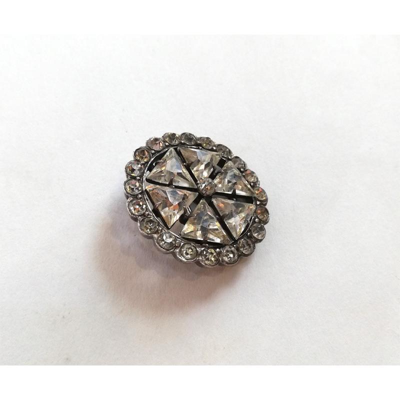 アンティーク　ジョージアン　オーバル　ペースト　ガラス　ブローチ アンティークジョージアンオーバルペーストガラスブローチ