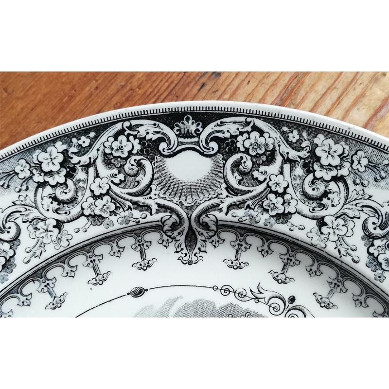 Jules Vieillard Bordeaux ボルドー窯 グリザイユプレート フランス