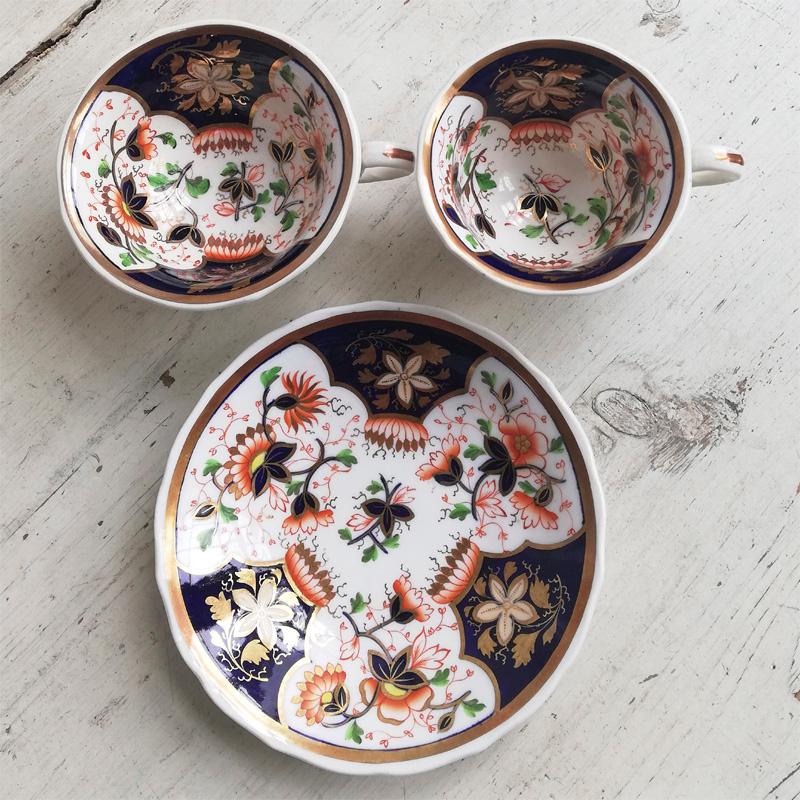 Spode アーリーヴィクトリアン 伊万里スタイル トゥルートリオ