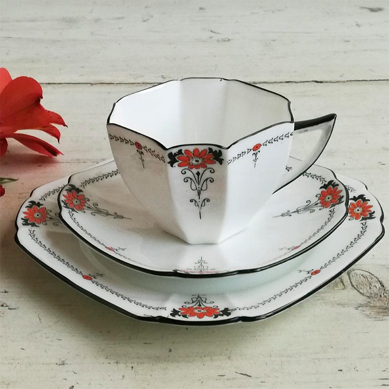 イギリス Shelley社製 クイーンアン ケーキプレートビンテージ 希少品