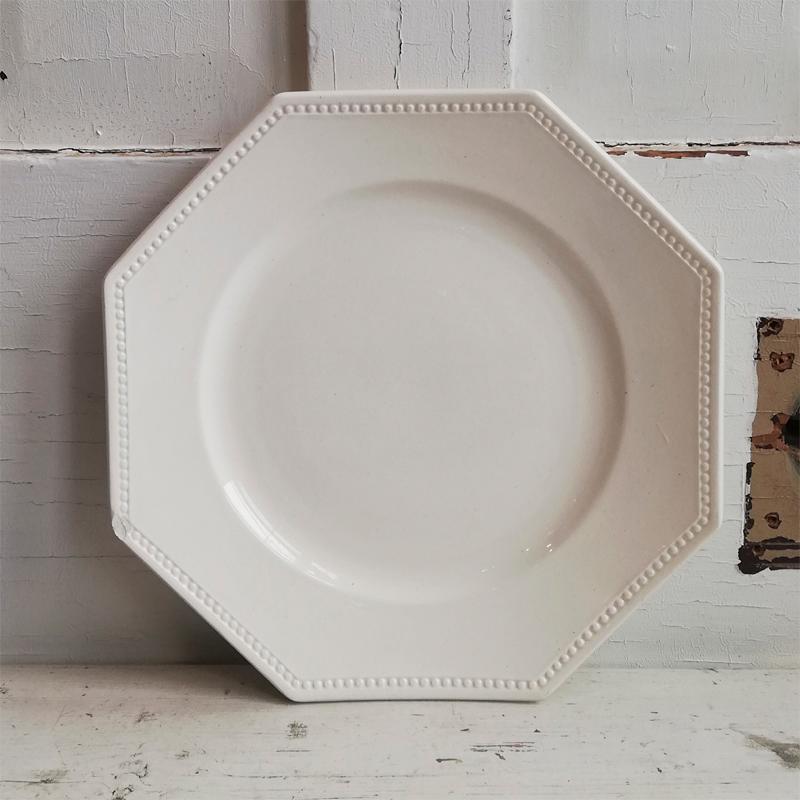 フランス　アンティーク　プレート　オクトゴナル　サルグミンヌ Sarreguemines サルグミンヌ オクトゴナル プレート フランス