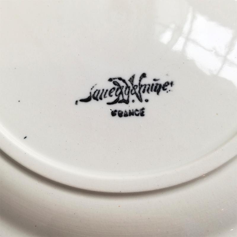 フランス　アンティーク　プレート　オクトゴナル　サルグミンヌ Sarreguemines サルグミンヌ オクトゴナル プレート フランス