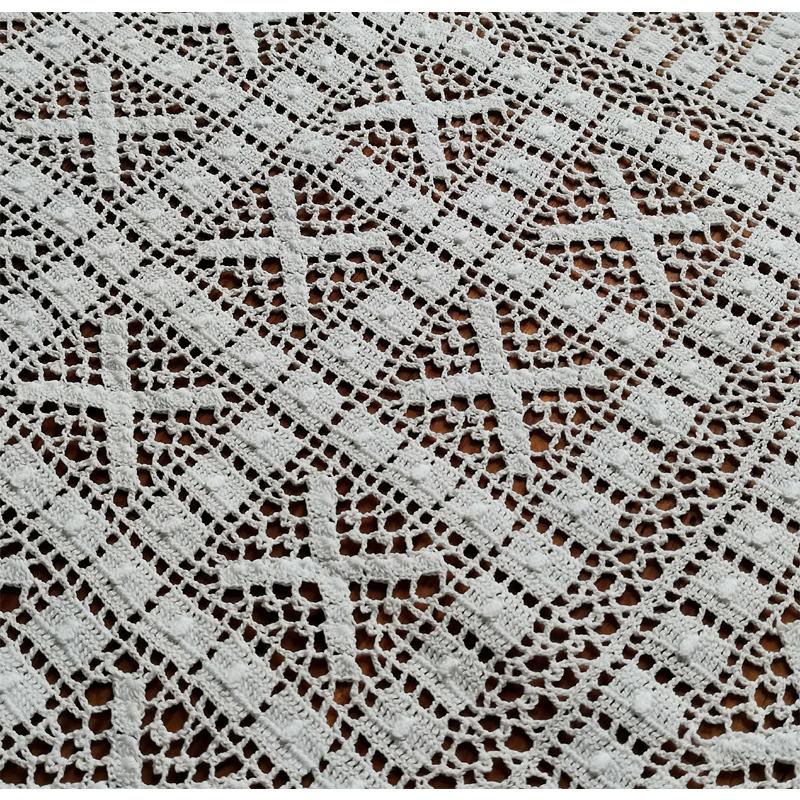 クロシェレースとドロンワーク リネン テーブルクロス イギリス