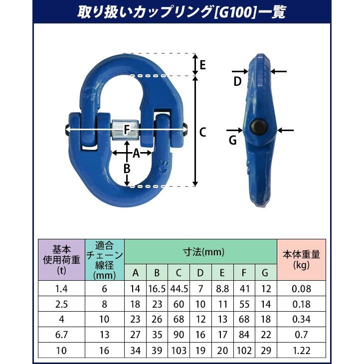 カップリング 使用荷重約6.7t 約6700kg G100 鍛造 ハイグレードモデル