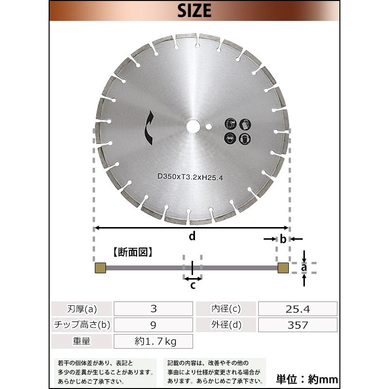 コンクリートカッター用ダイヤモンドブレード 単品 1枚 外径約