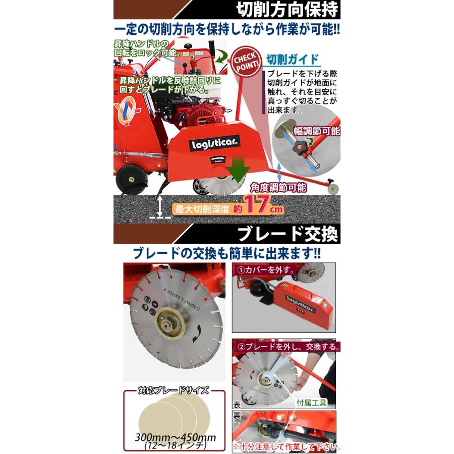 コンクリートカッターHonda GX390内蔵 4ストロークエンジン コンクリートカッターHonda GX390内蔵 4ストロークエンジン