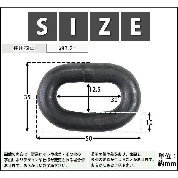チェーン 線径約10mm 使用荷重約3.2t 約3200kg 約1m G80 チェーン 線径約10mm 使用荷重約3.2t 約3200kg 約1m G80