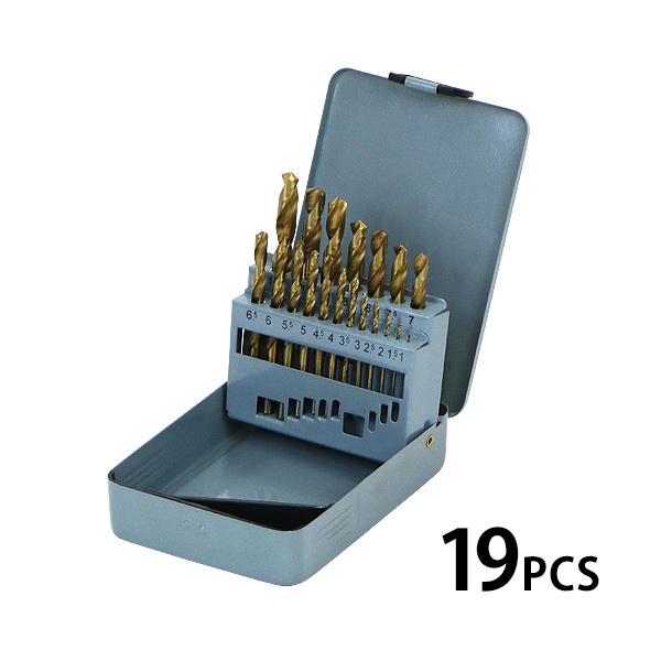 ドリルビット 19PCS 19点 1mm〜10mm 木工用 鉄鋼用 丸軸タイプ