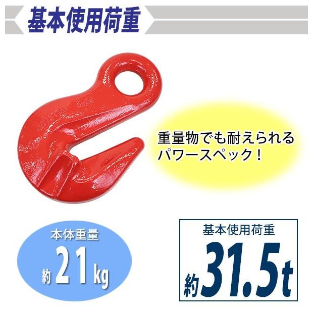 グラブフック アイタイプ 使用荷重約31.5t 約31500kg G80 鍛造 フック