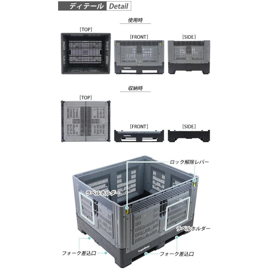 パレットボックス コンテナパレット 折りたたみ 分解収納型 約W120