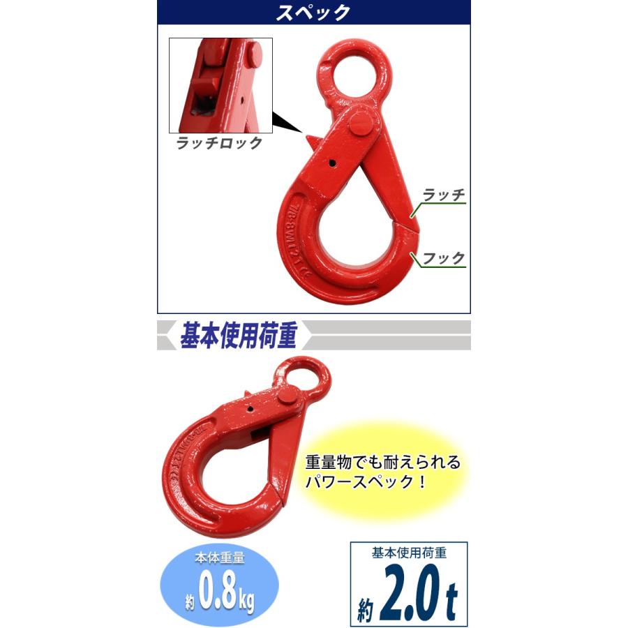 ロッキングフック 使用荷重約2t 約2000kg G80 鍛造 エコノミーモデル