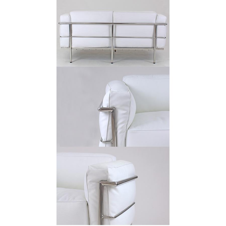 コルビジェデザイン LC3 COMFORT 2P ホワイト 2人掛け ラブソファ 本革