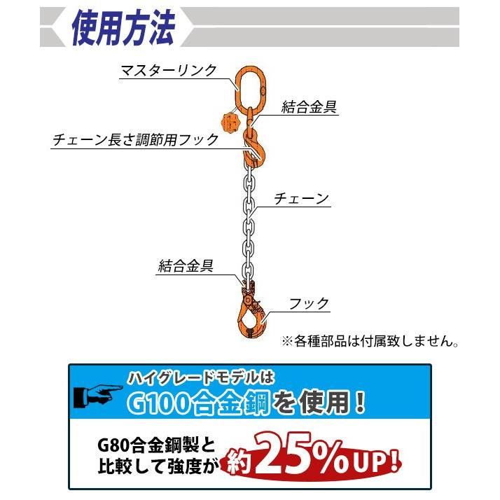 マスターリンク 使用荷重約2.5t 約2500kg G100 鍛造 ハイグレード