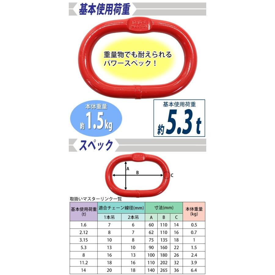 2点吊り チェーンスリング フック付き イーグル JIS規格 2t 190cm×7mm plusyskenchiku_515086