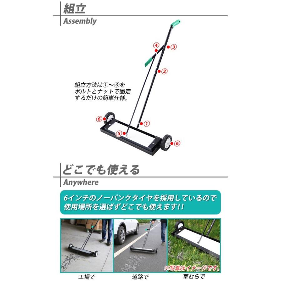ジ425/ マグネットスイーパー ハンドル伸縮 手押し フェライト磁石 リリースレバー 強力 フェライトマグネット 吸着力 型番不明 マグネットスイーパー,ハンドル伸縮,手押し,フェライト磁石,吸着力約