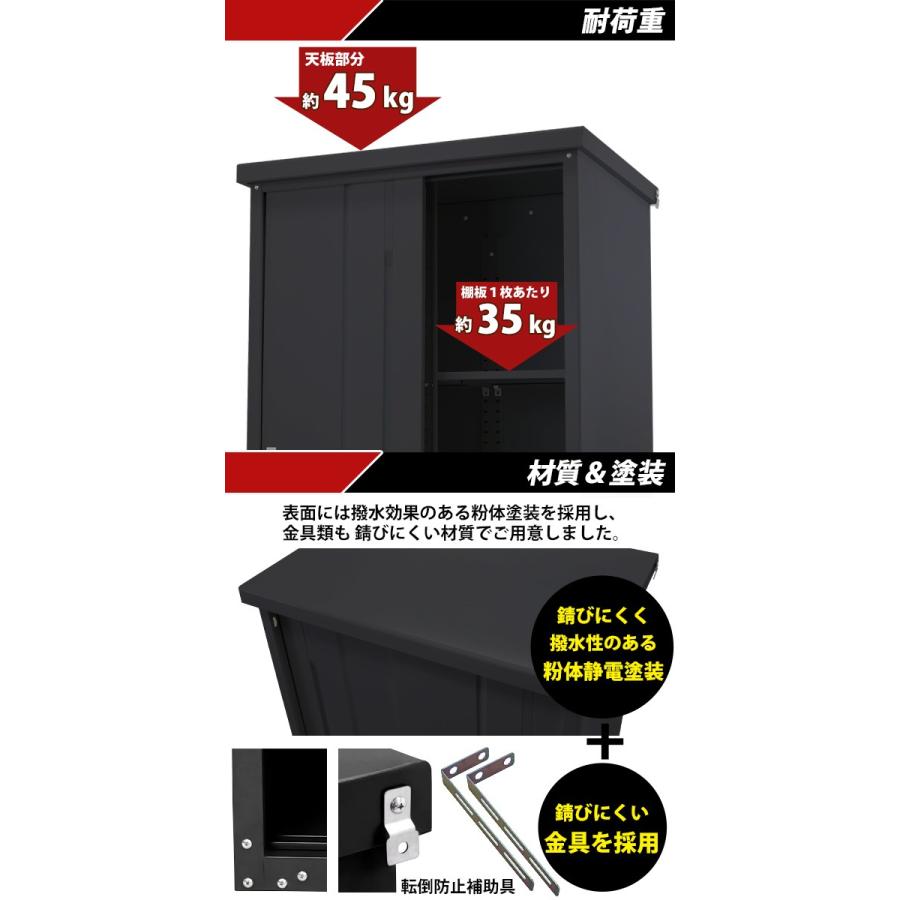 屋外物置 スチール物置 幅約935mm×奥行約650mm×高さ約1550mm