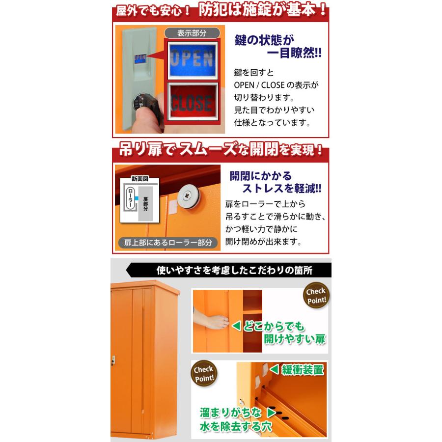 屋外物置 スチール物置 幅約935mm×奥行約650mm×高さ約1550mm